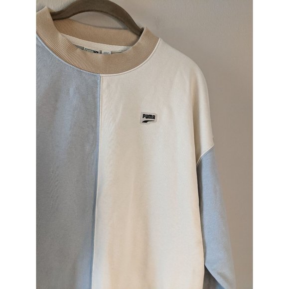 NWT Puma Downtown Crew Neck Sweatshirt XS Ivory Glow/Peach Parfait - Picture 4 of 13